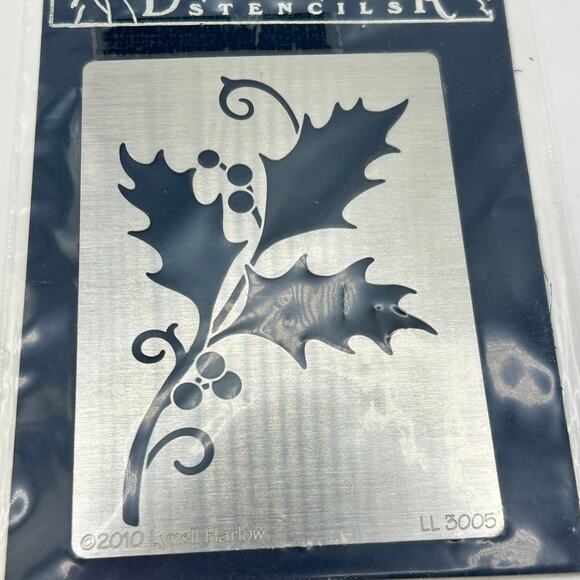 Dreamweaver Metal Stencil Holly LL3005 2010 Lynell Harlow Embossing Stenciling - Picture 3 of 6